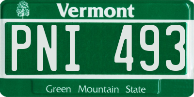 VT license plate PNI493
