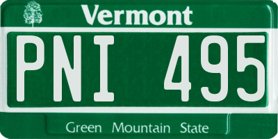 VT license plate PNI495