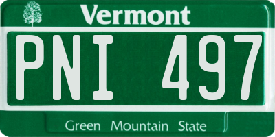 VT license plate PNI497