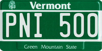 VT license plate PNI500