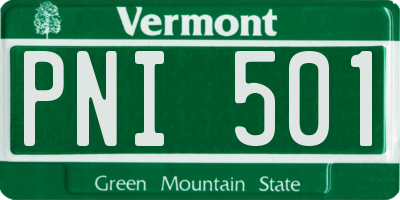 VT license plate PNI501