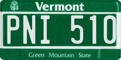 VT license plate PNI510