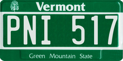 VT license plate PNI517