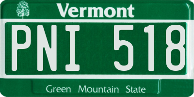 VT license plate PNI518