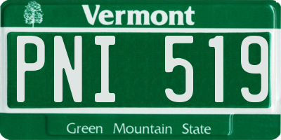 VT license plate PNI519