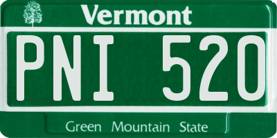 VT license plate PNI520
