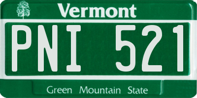VT license plate PNI521