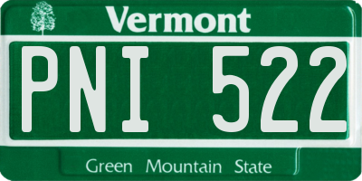 VT license plate PNI522