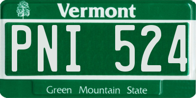 VT license plate PNI524