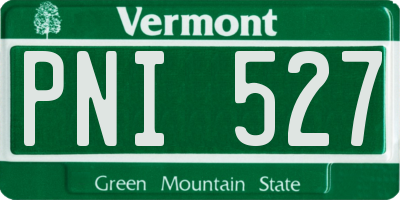 VT license plate PNI527