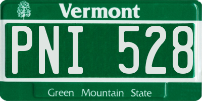 VT license plate PNI528
