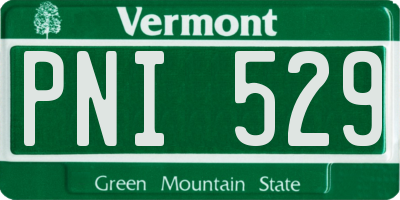 VT license plate PNI529