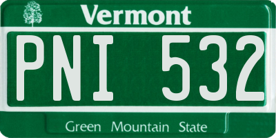 VT license plate PNI532