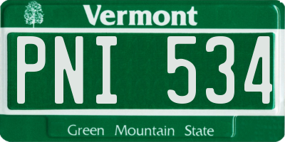 VT license plate PNI534