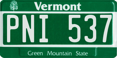 VT license plate PNI537