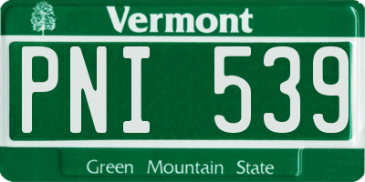 VT license plate PNI539