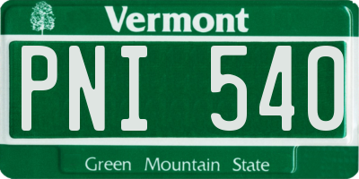 VT license plate PNI540