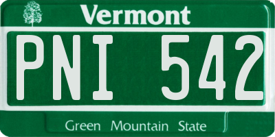 VT license plate PNI542