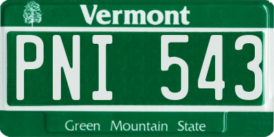 VT license plate PNI543