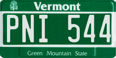 VT license plate PNI544