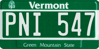 VT license plate PNI547