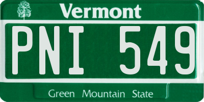 VT license plate PNI549