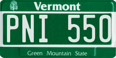 VT license plate PNI550