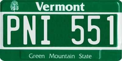VT license plate PNI551
