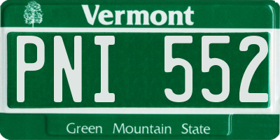 VT license plate PNI552