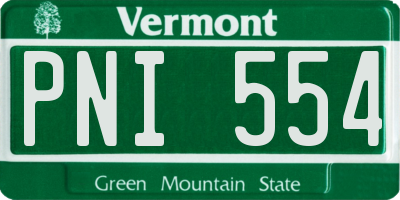VT license plate PNI554