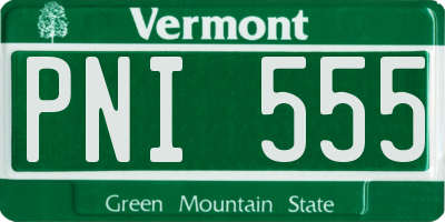 VT license plate PNI555