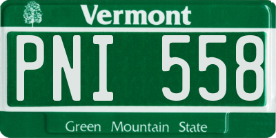 VT license plate PNI558