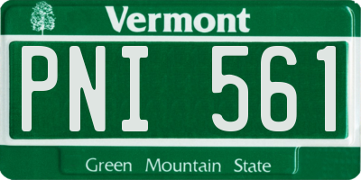 VT license plate PNI561