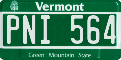 VT license plate PNI564