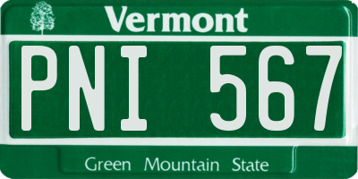 VT license plate PNI567