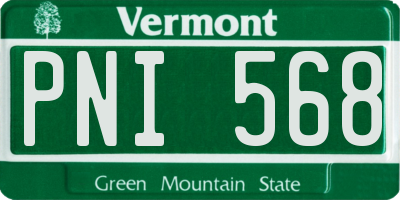VT license plate PNI568