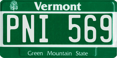 VT license plate PNI569