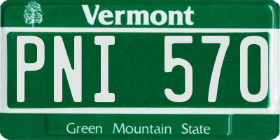 VT license plate PNI570