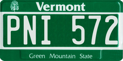 VT license plate PNI572