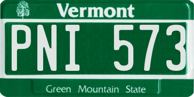 VT license plate PNI573