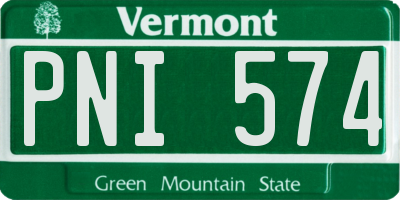 VT license plate PNI574