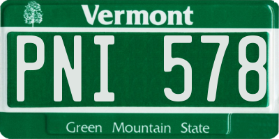 VT license plate PNI578