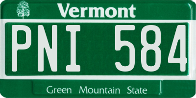 VT license plate PNI584