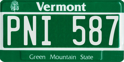 VT license plate PNI587