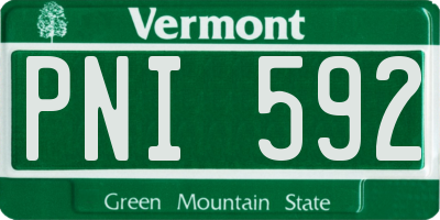 VT license plate PNI592
