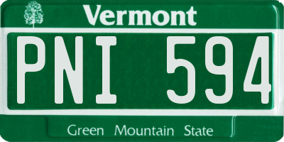 VT license plate PNI594