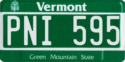 VT license plate PNI595