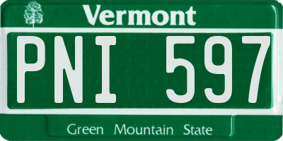 VT license plate PNI597