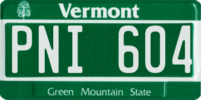 VT license plate PNI604