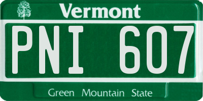 VT license plate PNI607